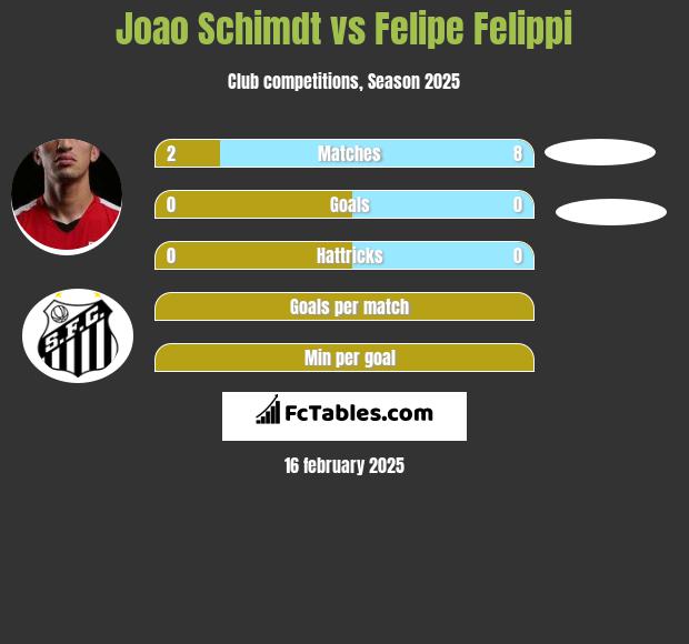 Joao Schimdt vs Felipe Felippi h2h player stats