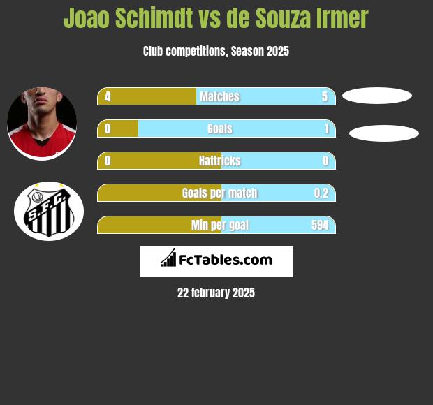 Joao Schimdt vs de Souza Irmer h2h player stats