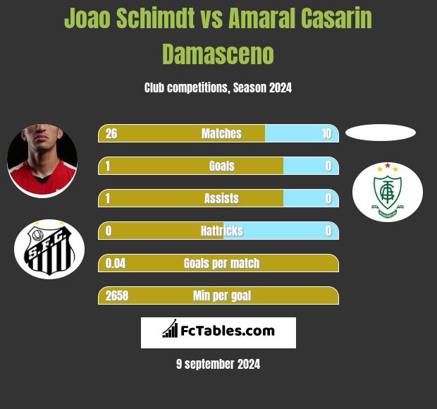 Joao Schimdt vs Amaral Casarin Damasceno h2h player stats