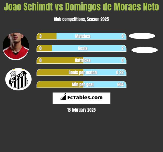 Joao Schimdt vs Domingos de Moraes Neto h2h player stats