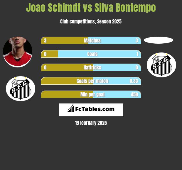 Joao Schimdt vs Silva Bontempo h2h player stats