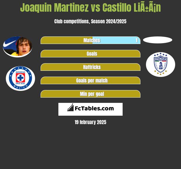 Joaquin Martinez vs Castillo LiÃ±Ã¡n h2h player stats