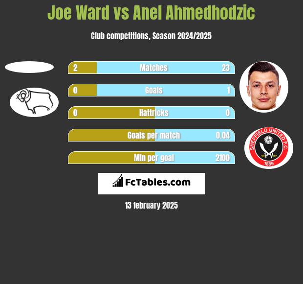 Joe Ward vs Anel Ahmedhodzic h2h player stats