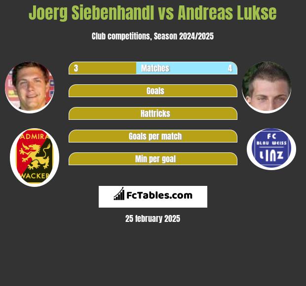 Joerg Siebenhandl vs Andreas Lukse h2h player stats