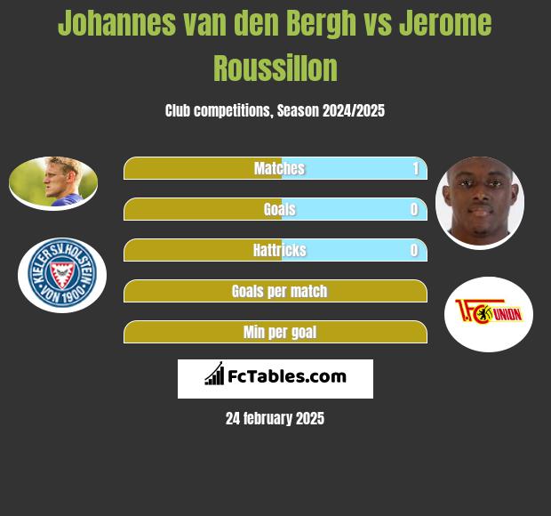 Johannes van den Bergh vs Jerome Roussillon h2h player stats