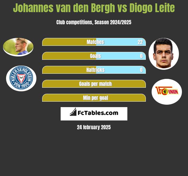 Johannes van den Bergh vs Diogo Leite h2h player stats