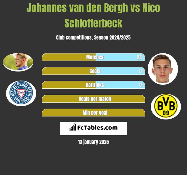 Johannes van den Bergh vs Nico Schlotterbeck h2h player stats