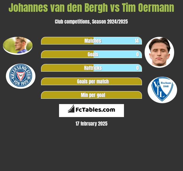 Johannes van den Bergh vs Tim Oermann h2h player stats