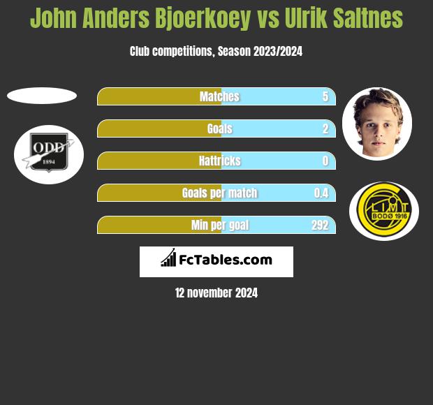 John Anders Bjoerkoey vs Ulrik Saltnes h2h player stats