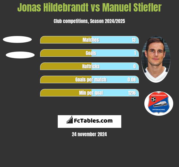 Jonas Hildebrandt vs Manuel Stiefler h2h player stats