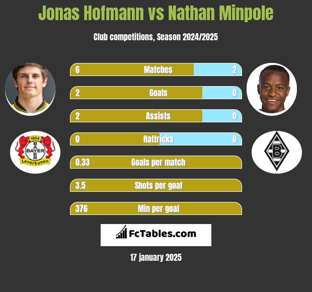 Jonas Hofmann vs Nathan Minpole h2h player stats