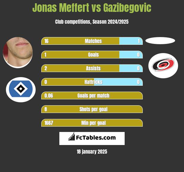 Jonas Meffert vs Gazibegovic h2h player stats