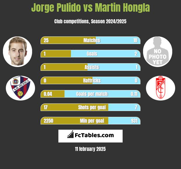 Jorge Pulido vs Martin Hongla h2h player stats