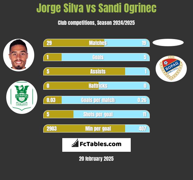 Jorge Silva vs Sandi Ogrinec h2h player stats