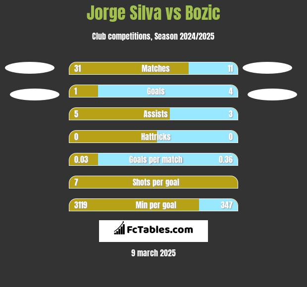 Jorge Silva vs Bozic h2h player stats