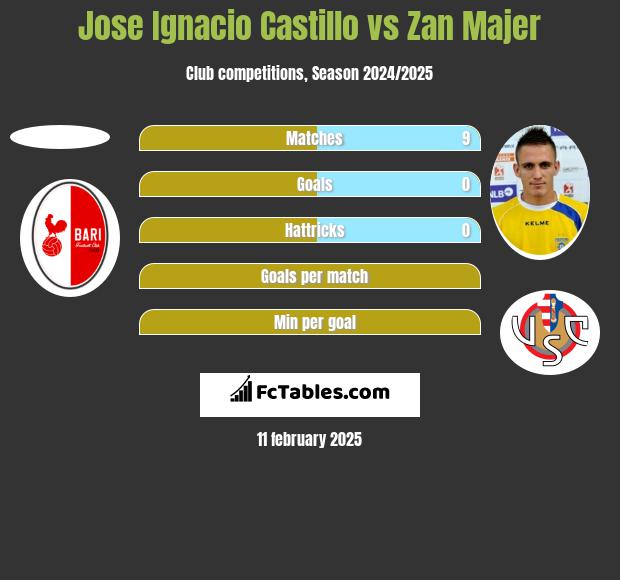 Jose Ignacio Castillo vs Zan Majer h2h player stats