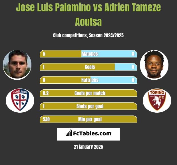 Jose Luis Palomino vs Adrien Tameze Aoutsa h2h player stats