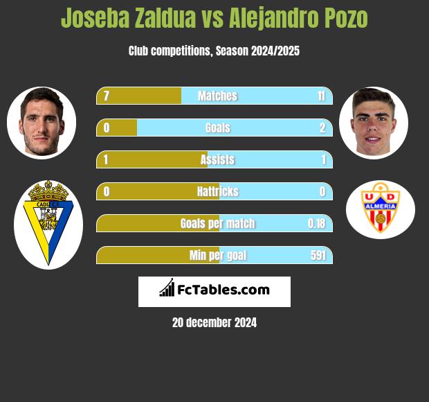 Joseba Zaldua vs Alejandro Pozo h2h player stats