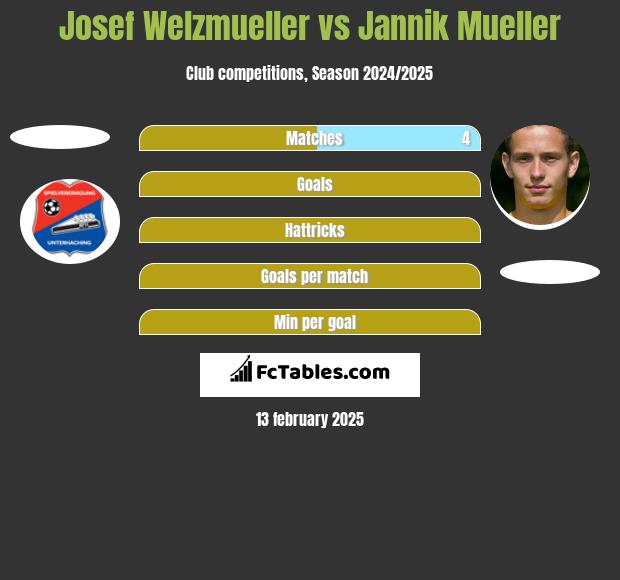 Josef Welzmueller vs Jannik Mueller h2h player stats