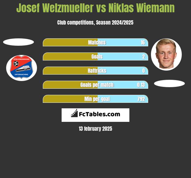 Josef Welzmueller vs Niklas Wiemann h2h player stats