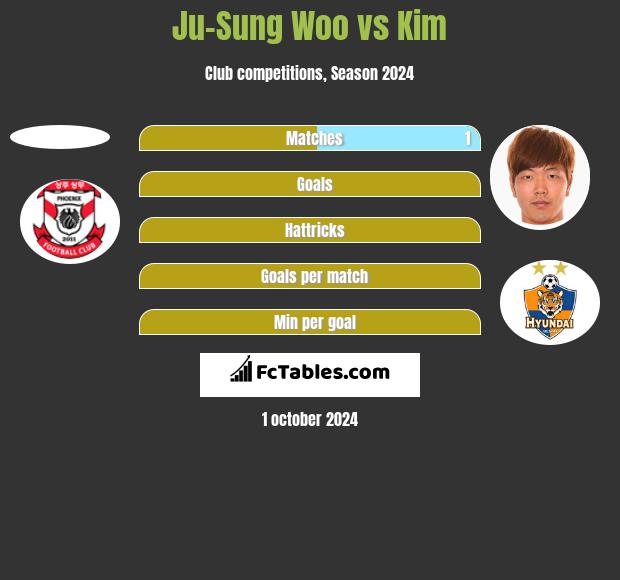 Ju-Sung Woo vs Kim h2h player stats