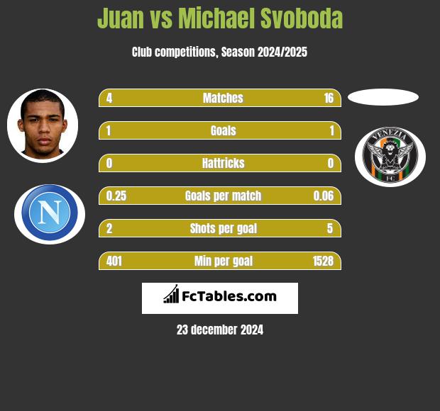 Juan vs Michael Svoboda h2h player stats