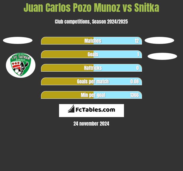 Juan Carlos Pozo Munoz vs Snitka h2h player stats