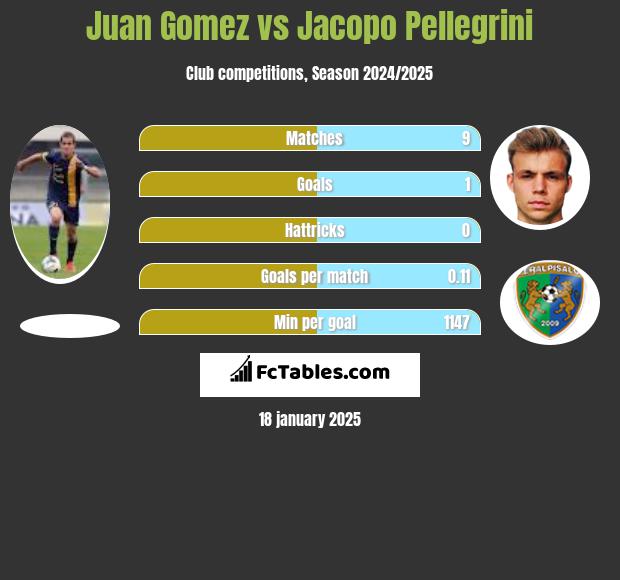 Juan Gomez vs Jacopo Pellegrini h2h player stats