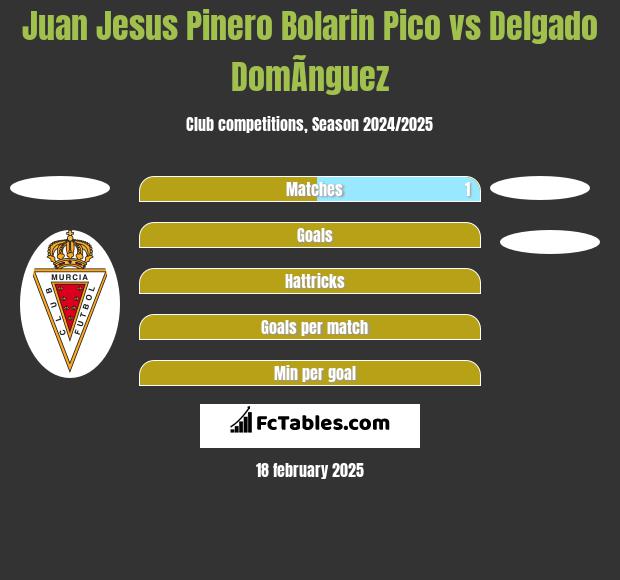 Juan Jesus Pinero Bolarin Pico vs Delgado DomÃ­nguez h2h player stats