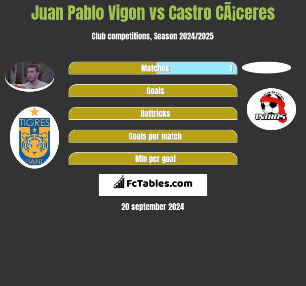 Juan Pablo Vigon vs Castro CÃ¡ceres h2h player stats