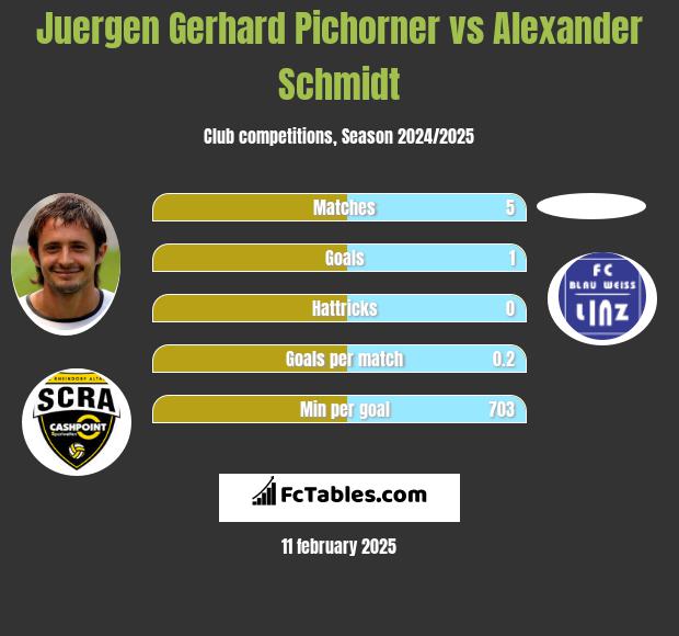 Juergen Gerhard Pichorner vs Alexander Schmidt h2h player stats