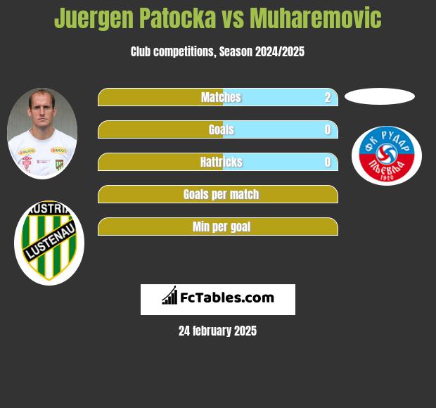 Juergen Patocka vs Muharemovic h2h player stats