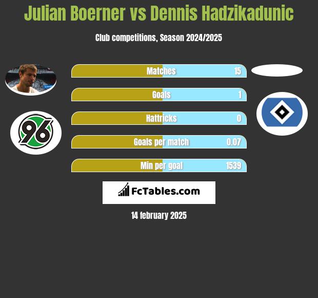 Julian Boerner vs Dennis Hadzikadunic h2h player stats