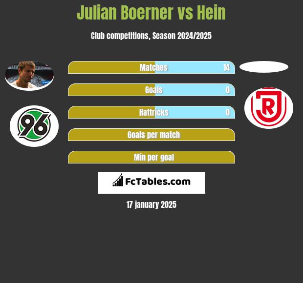 Julian Boerner vs Hein h2h player stats