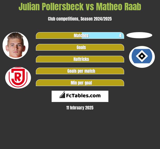 Julian Pollersbeck vs Matheo Raab h2h player stats