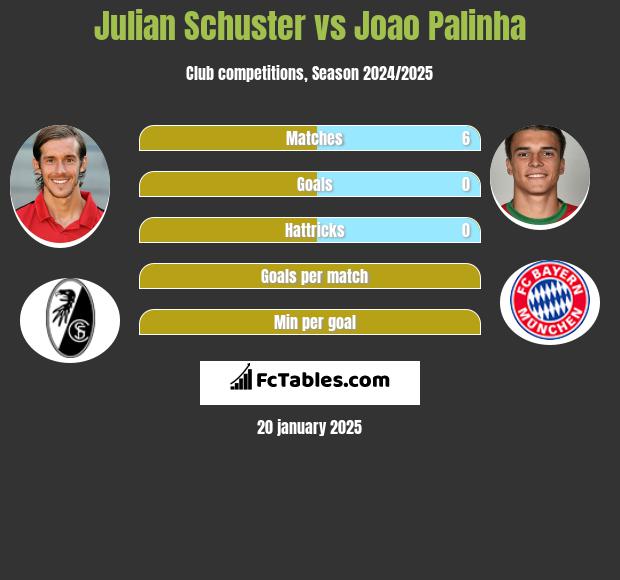 Julian Schuster vs Joao Palinha h2h player stats