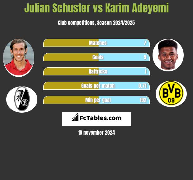 Julian Schuster vs Karim Adeyemi h2h player stats