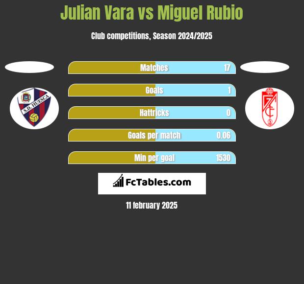 Julian Vara vs Miguel Rubio h2h player stats