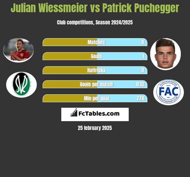 Julian Wiessmeier vs Patrick Puchegger h2h player stats