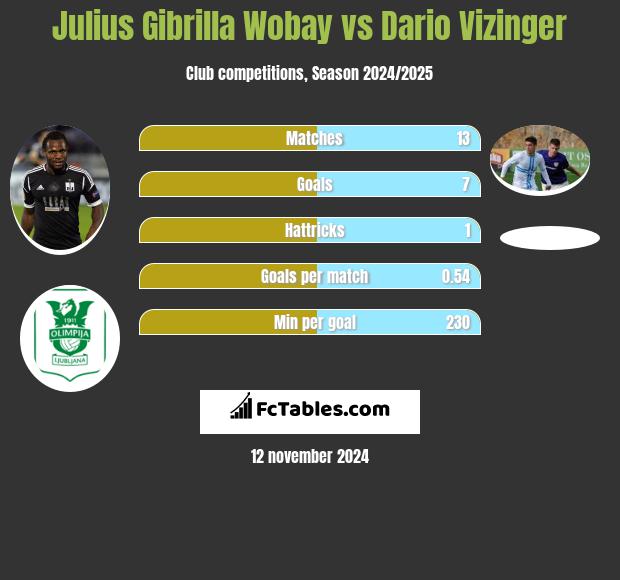 Julius Gibrilla Wobay vs Dario Vizinger h2h player stats