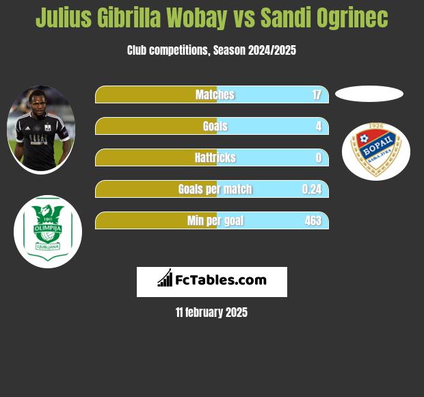 Julius Gibrilla Wobay vs Sandi Ogrinec h2h player stats