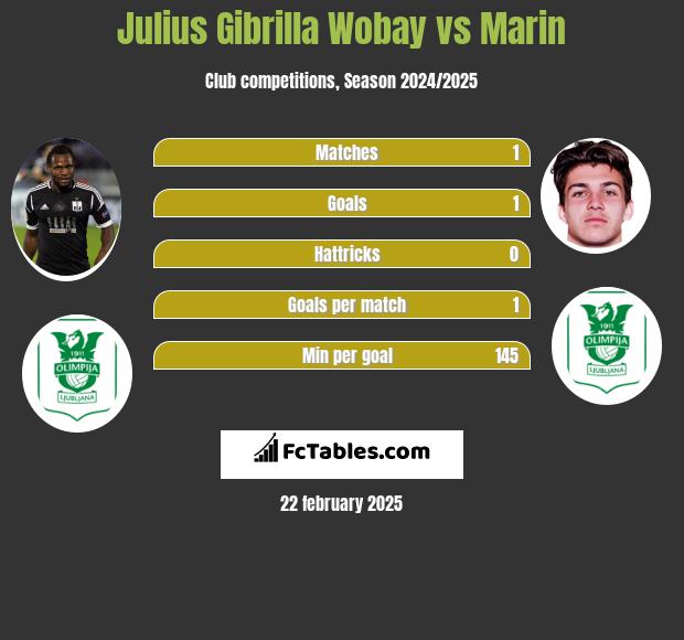 Julius Gibrilla Wobay vs Marin h2h player stats