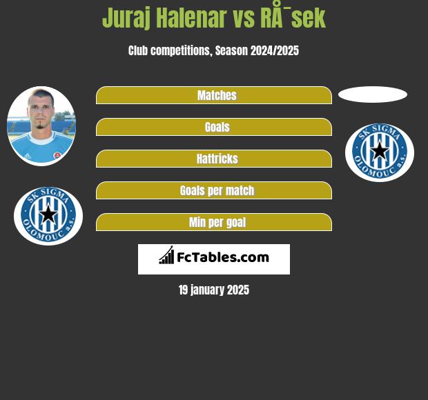 Juraj Halenar vs RÅ¯sek h2h player stats