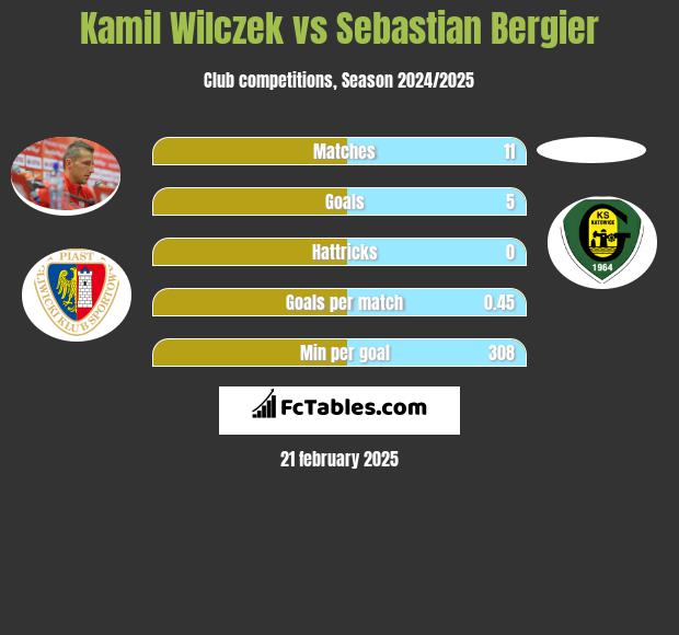 Kamil Wilczek vs Sebastian Bergier h2h player stats