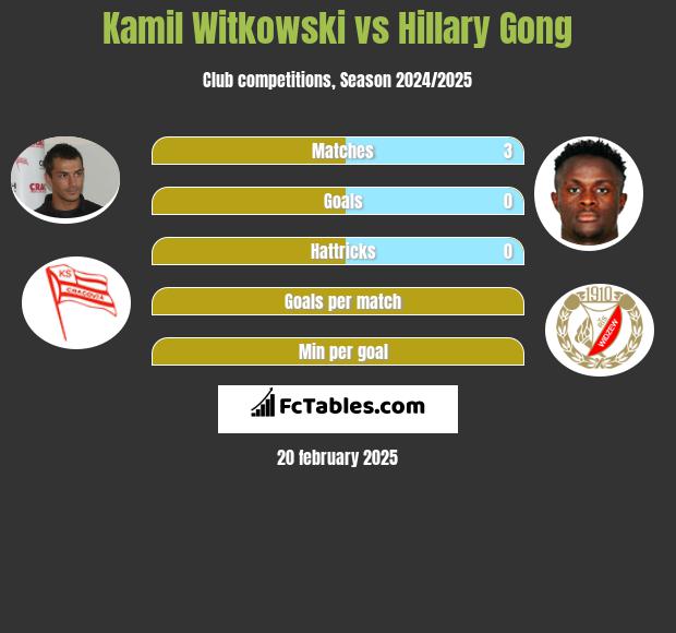 Kamil Witkowski vs Hillary Gong h2h player stats