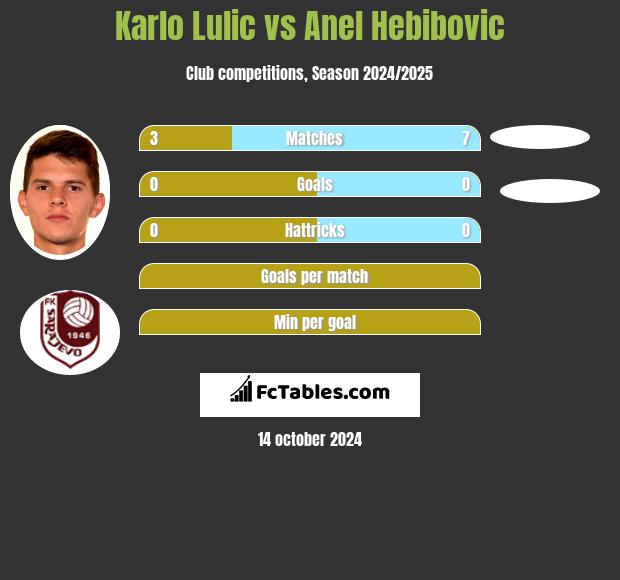 Karlo Lulic vs Anel Hebibovic h2h player stats