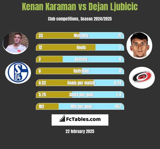 Kenan Karaman vs Dejan Ljubicic h2h player stats