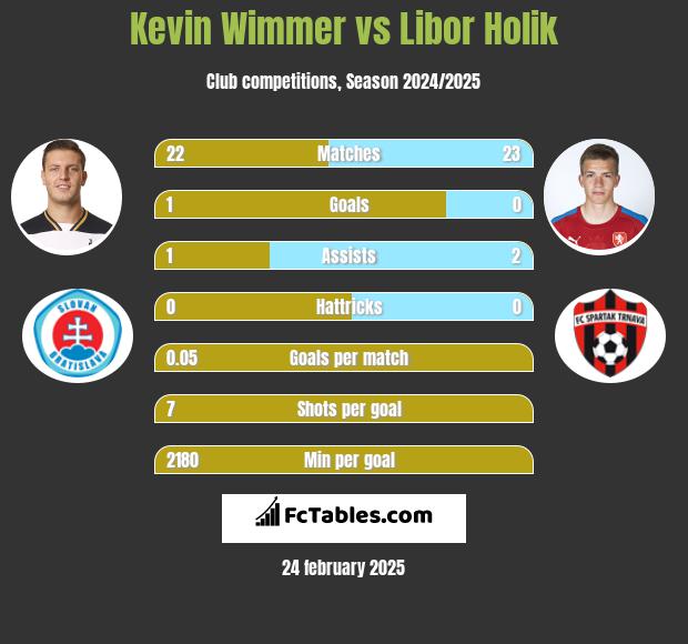 Kevin Wimmer vs Libor Holik h2h player stats