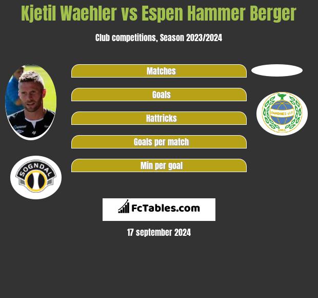 Kjetil Waehler vs Espen Hammer Berger h2h player stats