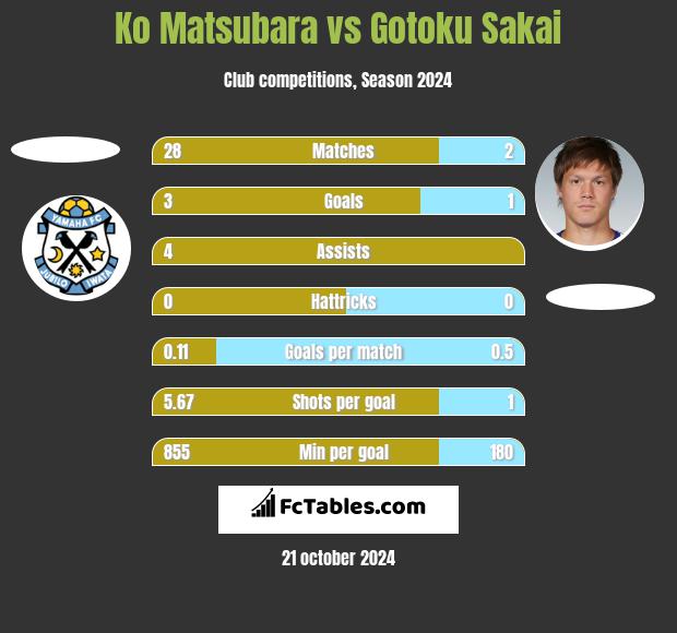 Ko Matsubara vs Gotoku Sakai h2h player stats